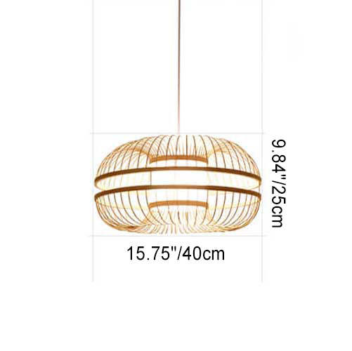 Japanese Bamboo Drum Pendant Light — 220V-240V For UK/AU