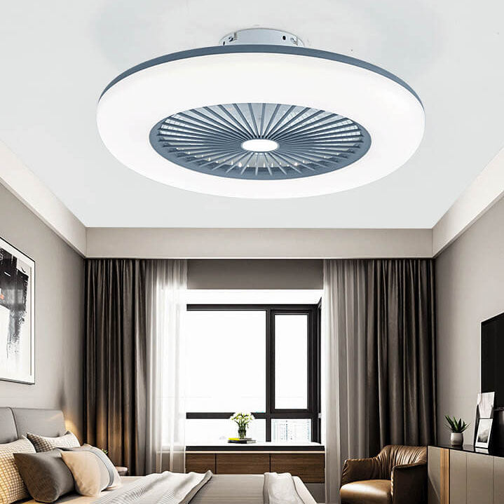 Modern semi-flush white acrylic ceiling fans — 220V-240V (UK/AU)