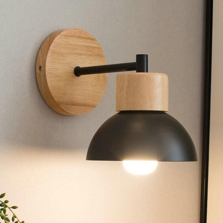 Nordic Wood Metal Wall Sconce