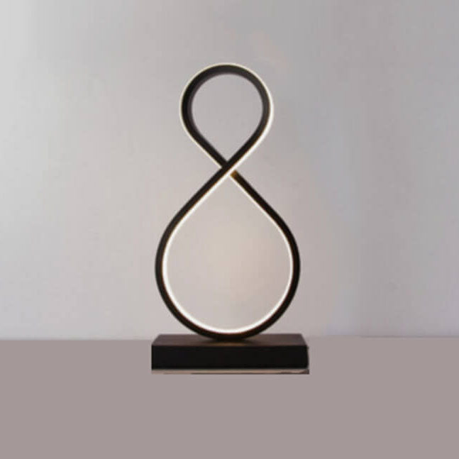 Minimalist Spiral Figure-8 LED Table Lamp
