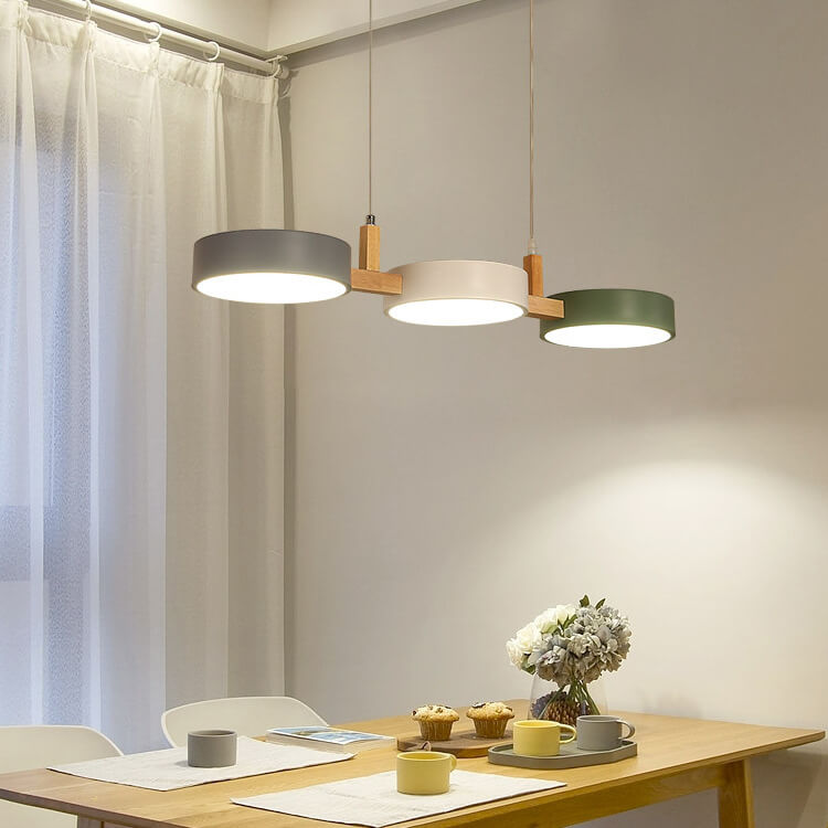 Modern Macaron Drum LED Chandelier