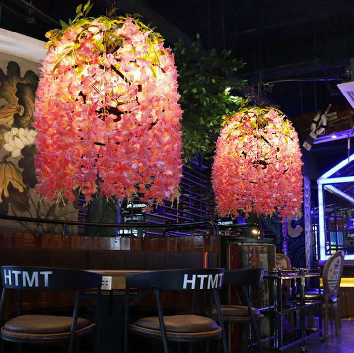Industrial Colorful Flower Globe Chandelier