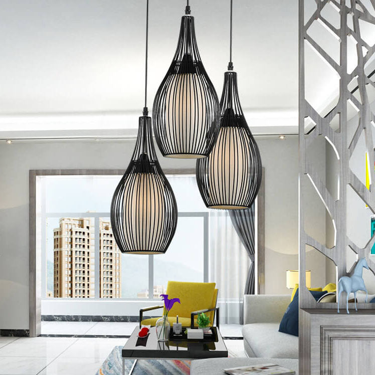 Black vintage teardrop hanging chandeliers — 220V-240V (UK/AU