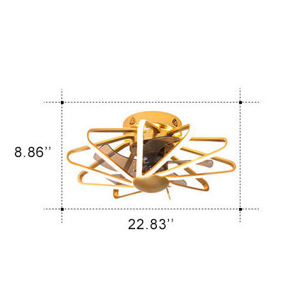 Nordic Cage LED Semi-Flush Ceiling Fan Light