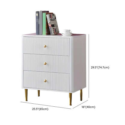 Modern White Wood Brass Handle Dresser