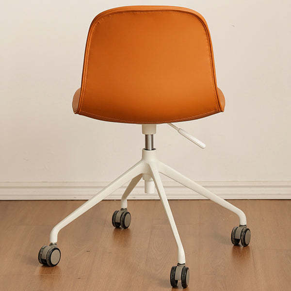Nordic Ergonomic Microfiber Leather Lift Desk Chair — With Roller / Dark Gray Seat + White Legs