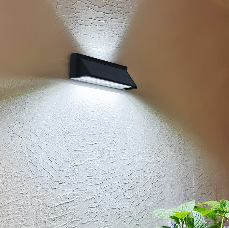 Outdoor Solar Rectangular Slant LED Patio Wall Sconce