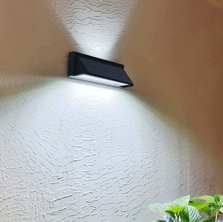 Outdoor Solar Rectangular Slant LED Patio Wall Sconce