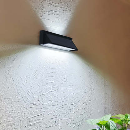 Outdoor Solar Rectangular Slant LED Patio Wall Sconce