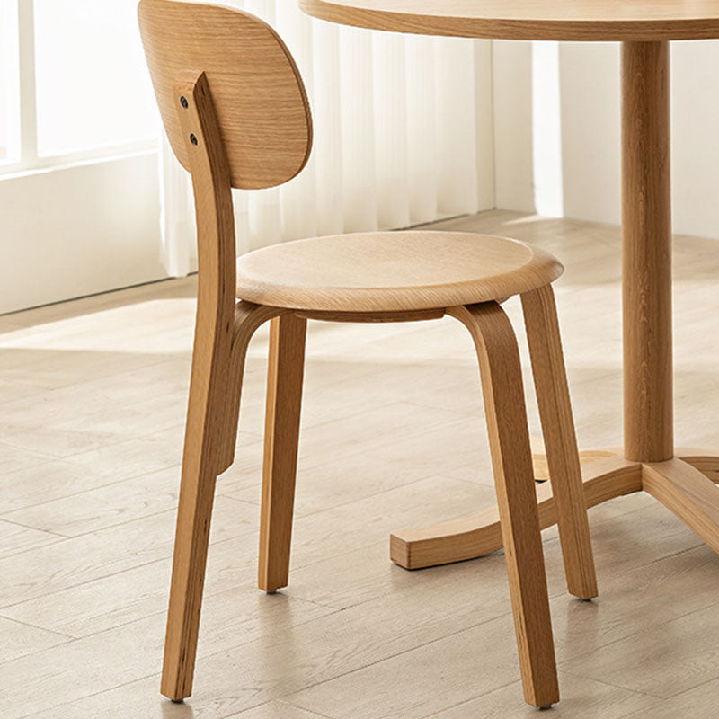 Minimalist Round Cushion Wood Dining Chair