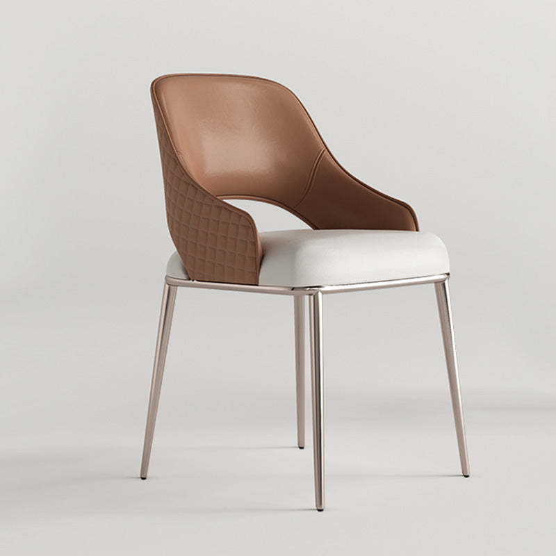 Contemporary Microfiber Leather Steel Dining Chair