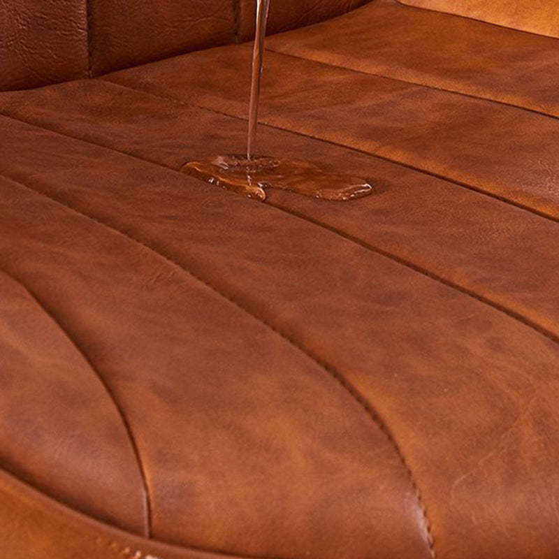 Modern Curved Leather Metal Dining Chair