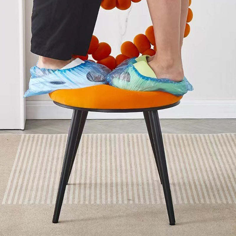 Scandinavian Velvet Heart Ball Vanity Stool