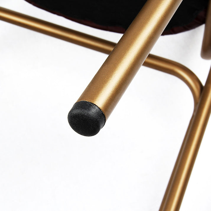Industrial Leather Iron Striped Dining Chair