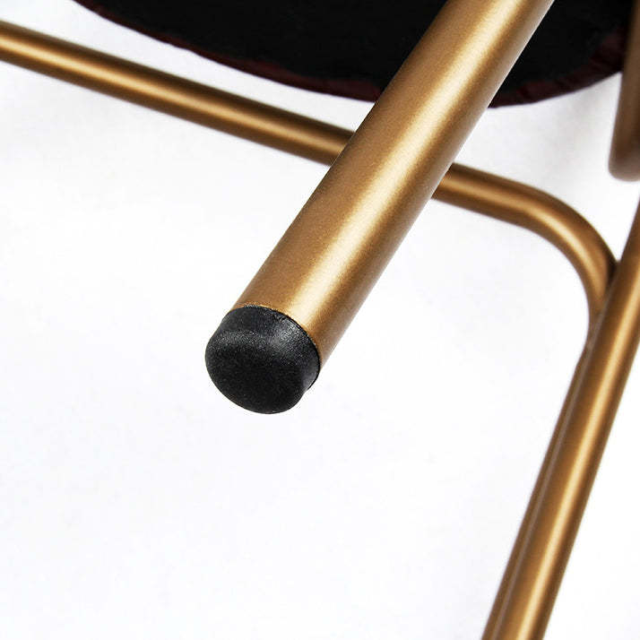 Industrial Leather Iron Striped Dining Chair