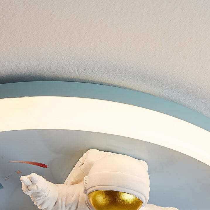 Cartoon Space Astronaut Resin LED Flush Mount Light