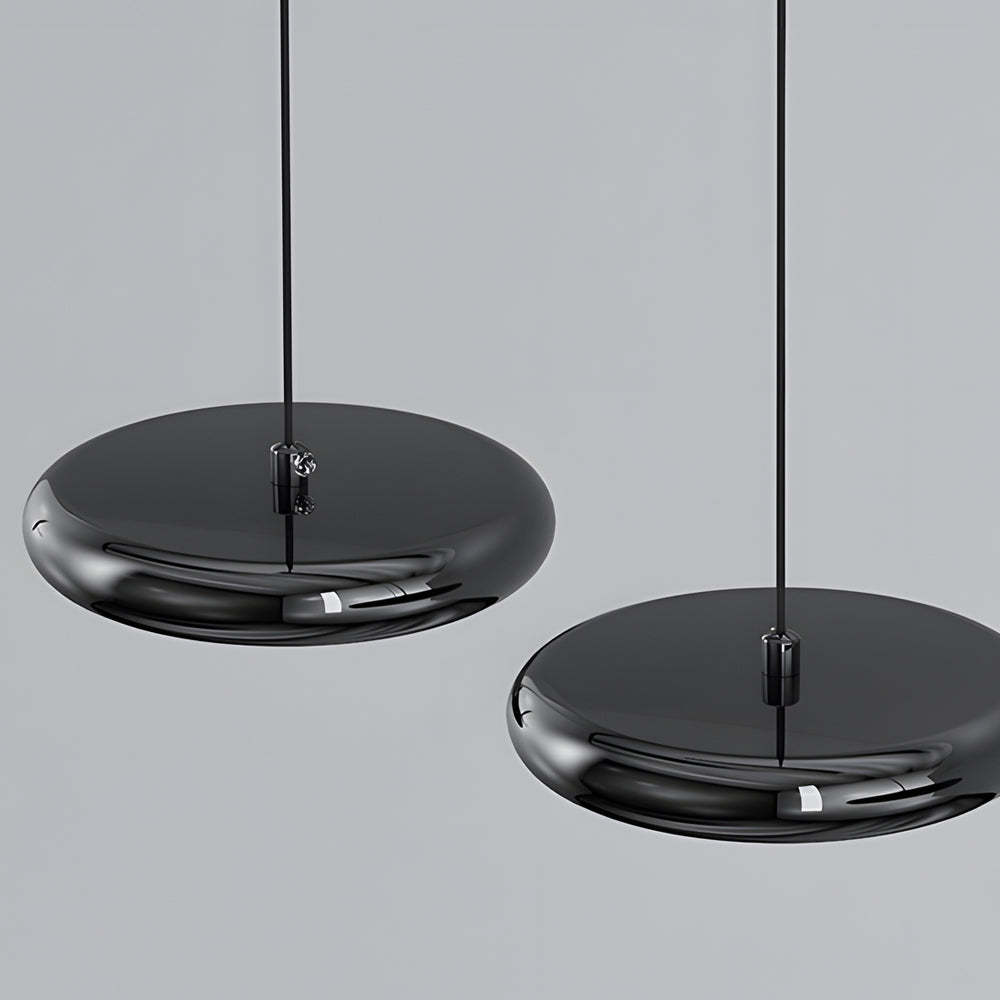 Modern Black Chrome Metallic LED Pendant Light