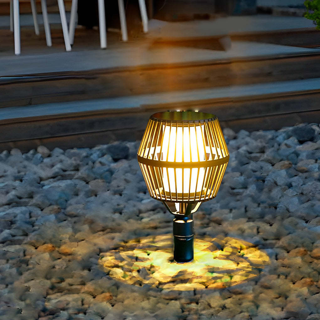 Waterproof Aluminum LED Matte Black Modern Solar Outdoor Lights Lanterns-Lighom