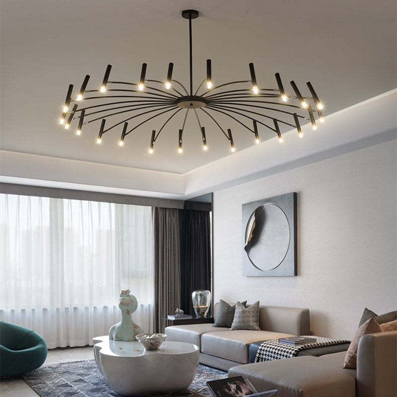 Scandinavian Radioactive Iron Aluminum Chandelier