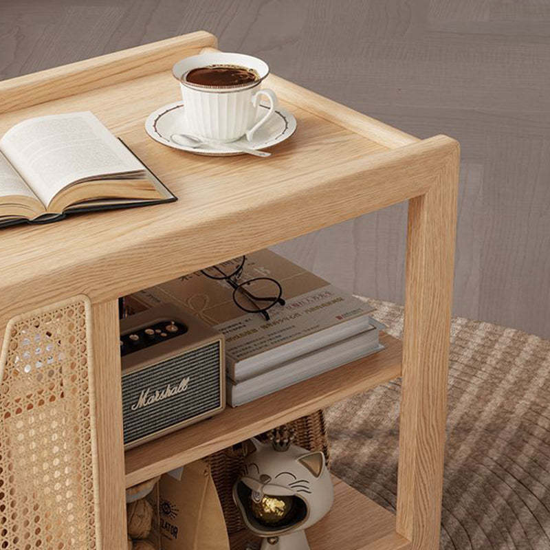 Retro Solid Wood 3-Tier Movable End Table