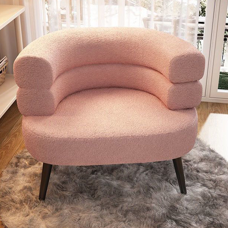 Nordic Curved Lambswool Steel Accent Chair