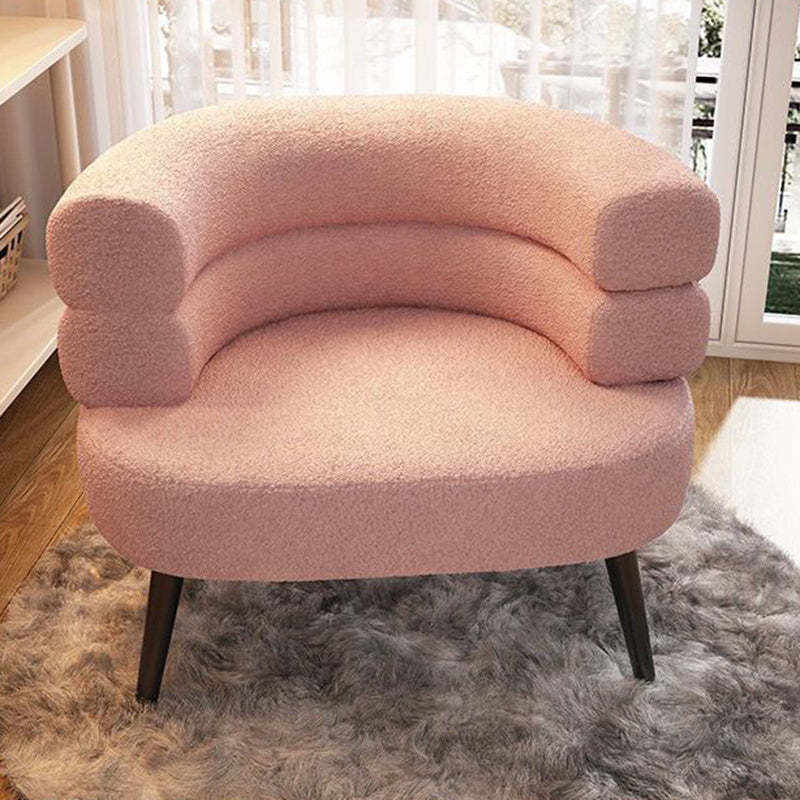 Nordic Curved Lambswool Steel Accent Chair