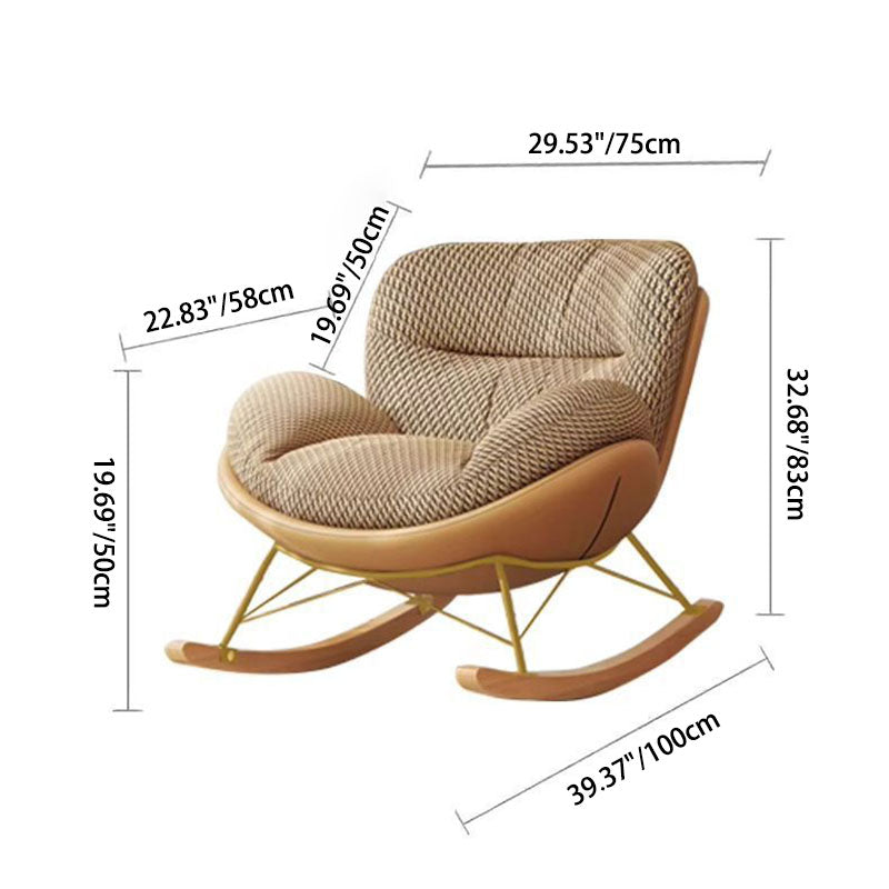 Nordic Houndstooth Velvet Rocking Chair