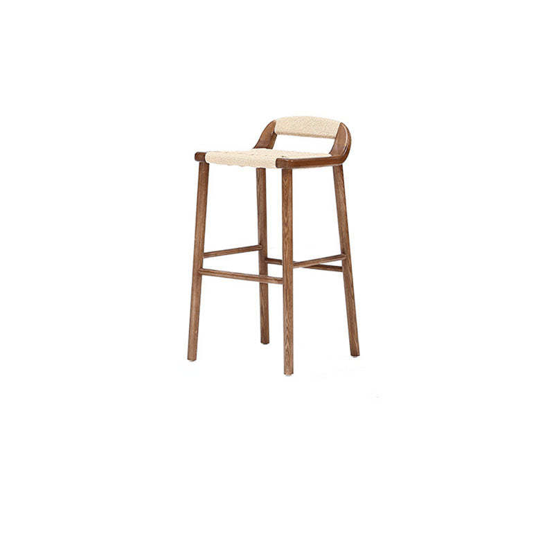 Retro Rope Woven Solid Wood Bar Stool