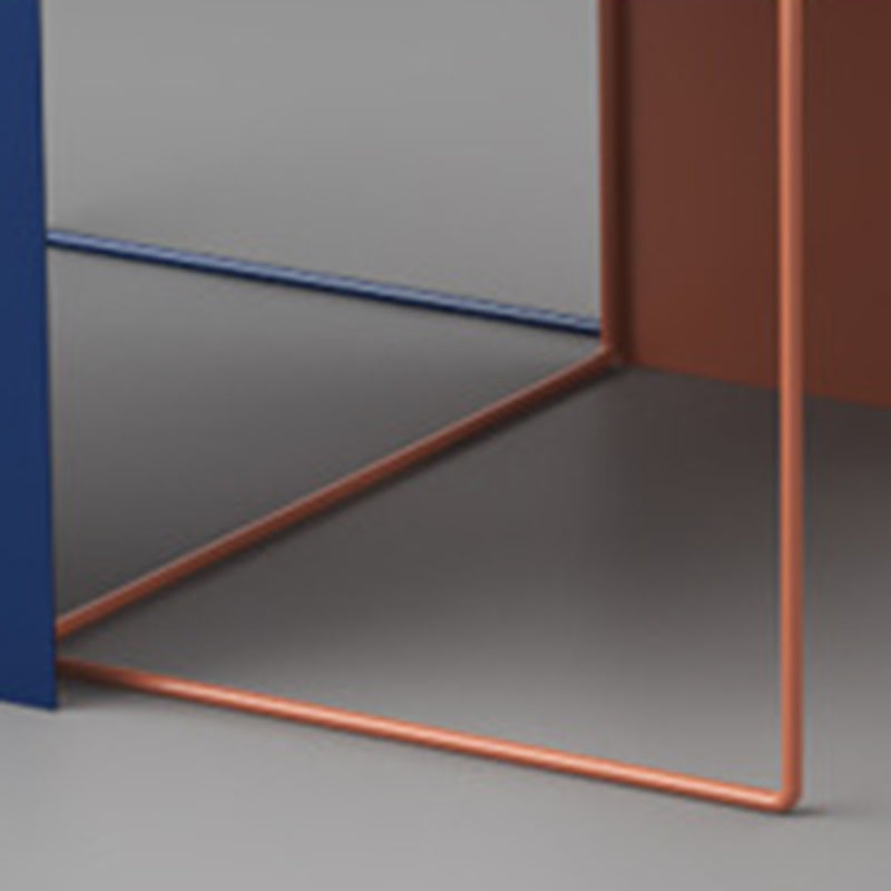 Minimalist Square Iron Nesting Side Table — Red