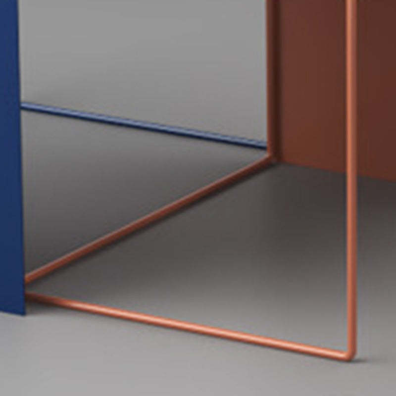 Minimalist Square Iron Nesting Side Table — Red