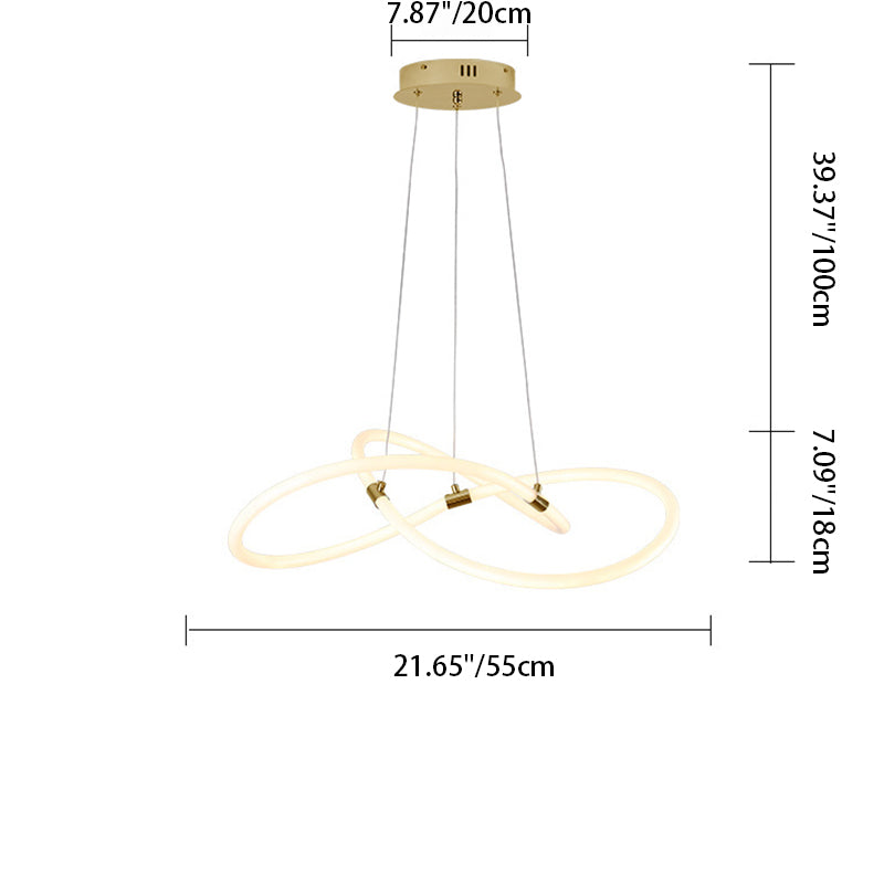 Nordic Acrylic Bending Tube Island LED Chandelier — Neutral Light (4000K) / Milky White Tube / 110V-120V For US/CA