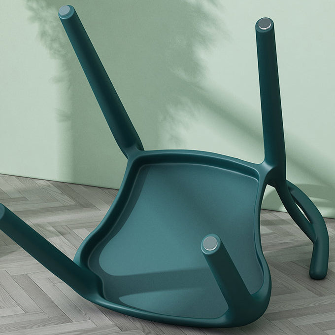 Scandinavian Arc Plastic Stackable Dining Chair — Dark Gray