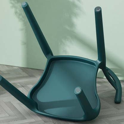 Scandinavian Arc Plastic Stackable Dining Chair — Dark Gray