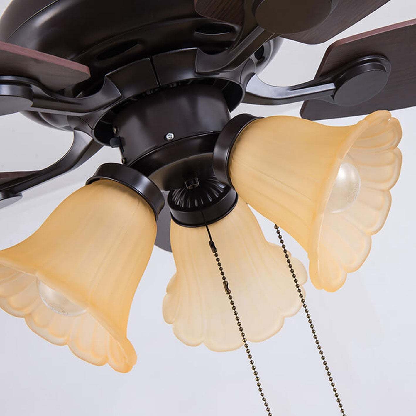 European Vintage Bell Ceiling Fan Light