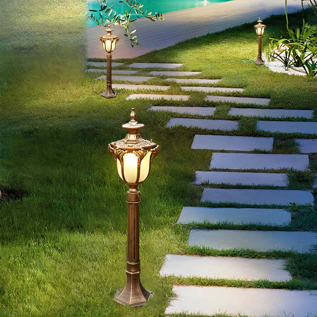 Traditional European-Style LED Outdoor Pathway Lamp Post - Durable & Waterproof-Lighom