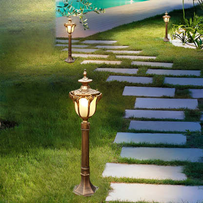 Traditional European-Style LED Outdoor Pathway Lamp Post - Durable & Waterproof-Lighom