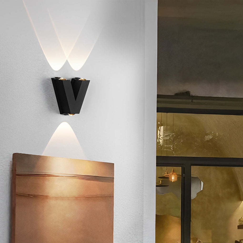 N/V/W Letters Creative Waterproof Modern LED Outdoor Wall Sconce Lighting-Lighom