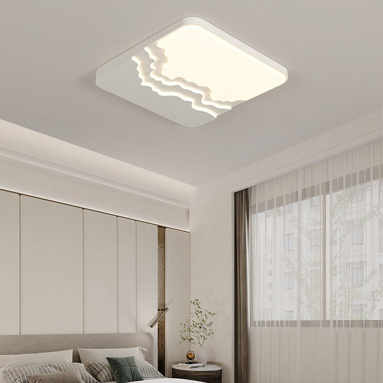 Minimalist Acrylic Wave LED Flush Mount Light