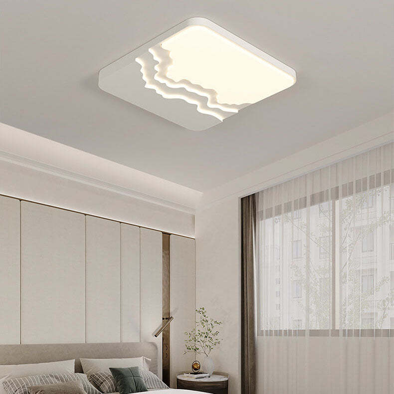 Minimalist Acrylic Wave LED Flush Mount Light