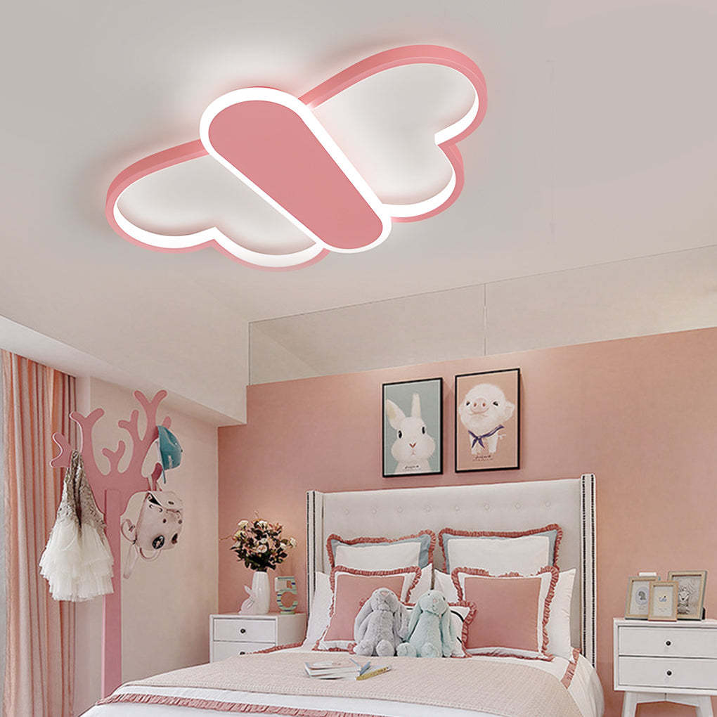 Cartoon Butterflies Dimmable LED with Remote Ceiling Light