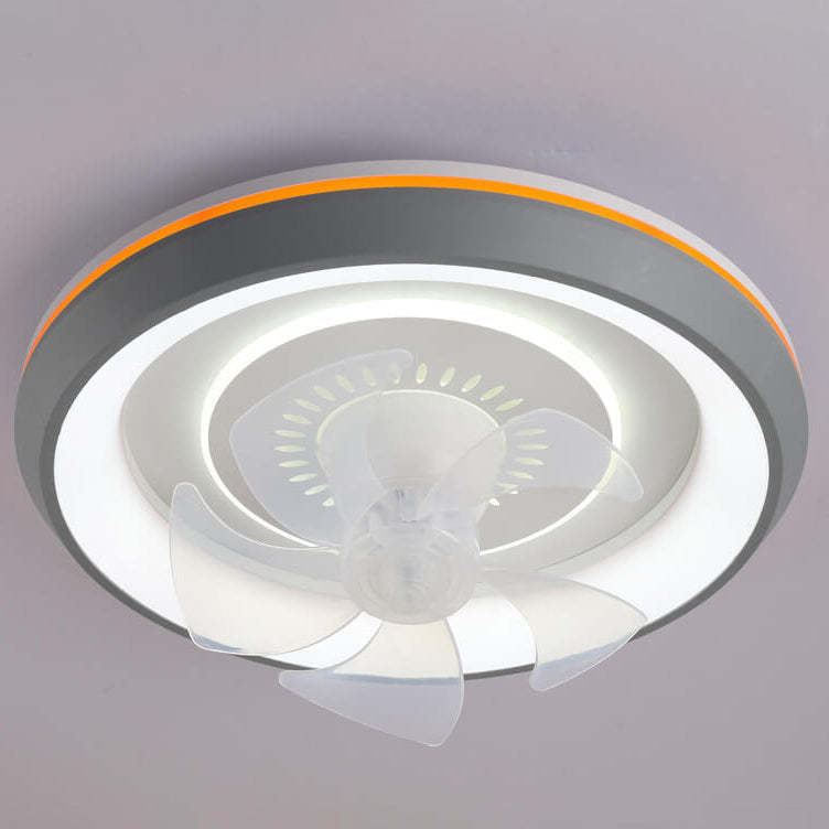 Minimalist Round Swing Inverter LED Flush Mount Fan Light
