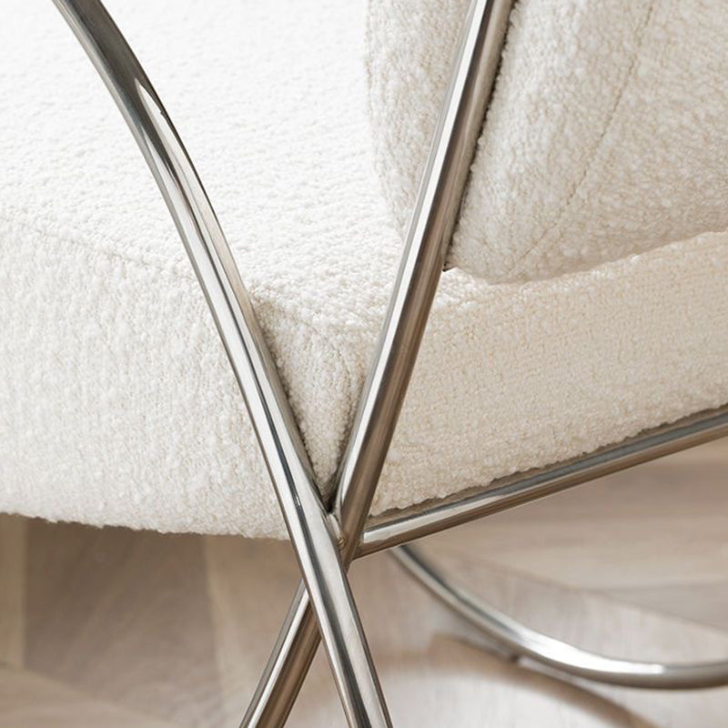 Modern Curved Lambswool Steel Recliner