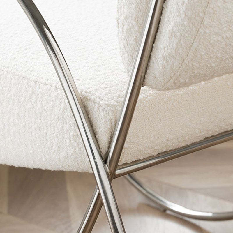 Modern Curved Lambswool Steel Recliner