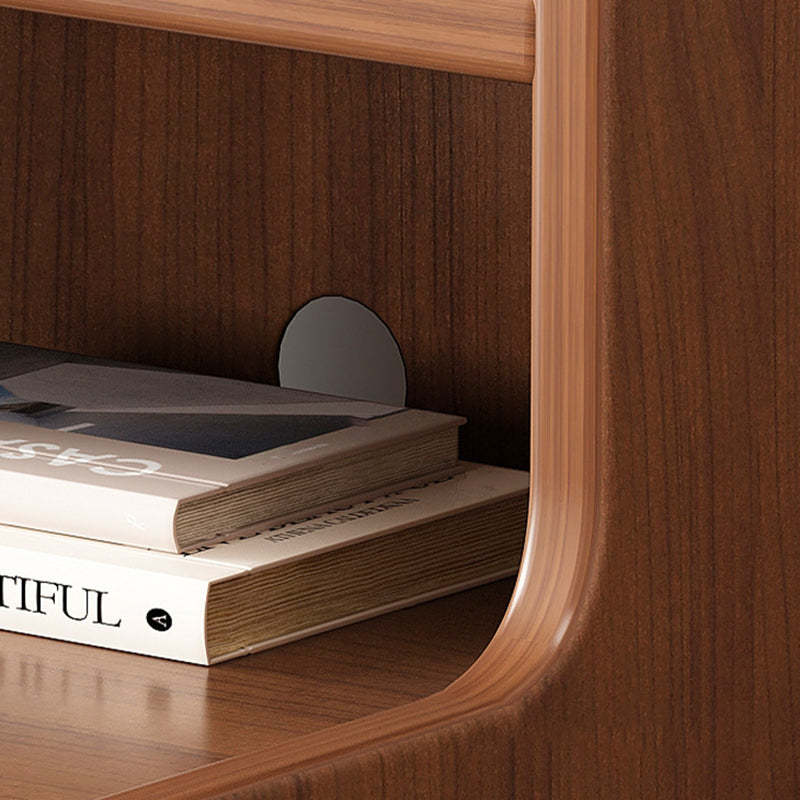 Chinese Wood Nightstand 2-Drawer Shelf