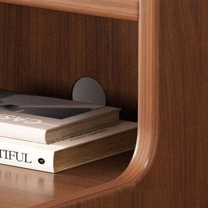 Chinese Wood Nightstand 2-Drawer Shelf