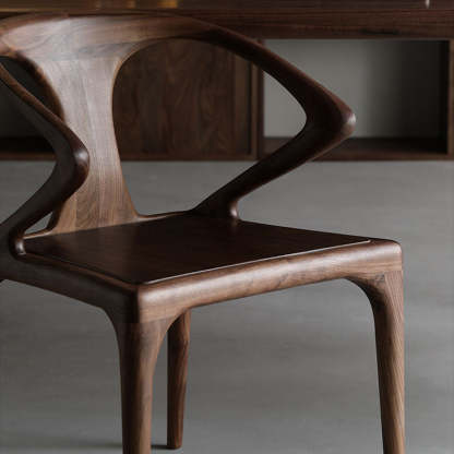 Scandinavian Bent Upholstered Wood Dining Chair