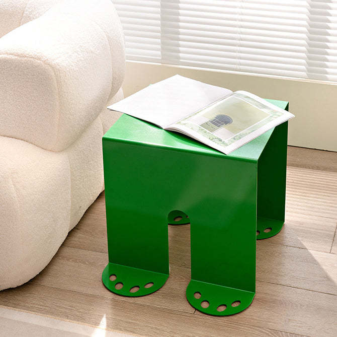 Scandinavian Iron Square End Table — Haze Green