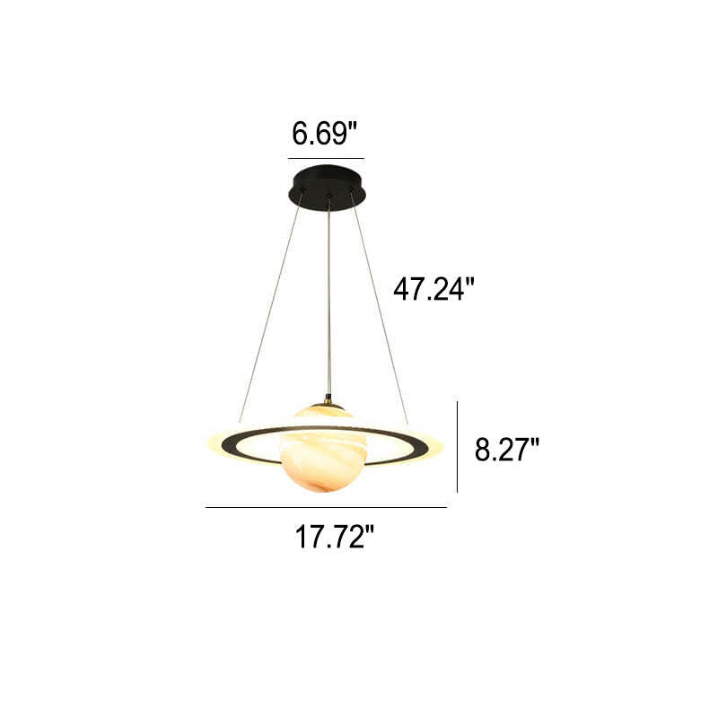 Modern Space Planet Circle Kids LED Chandelier