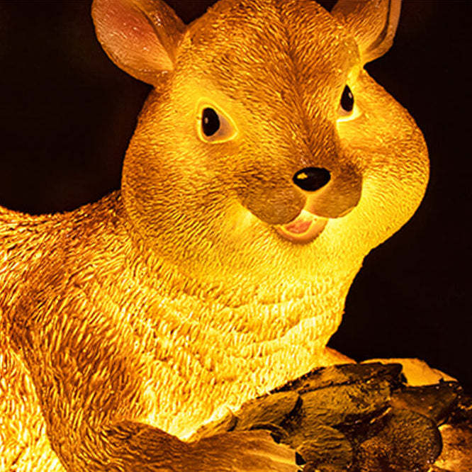 Solar Rabbit Squirrel Resin LED Outdoor Landscape Light