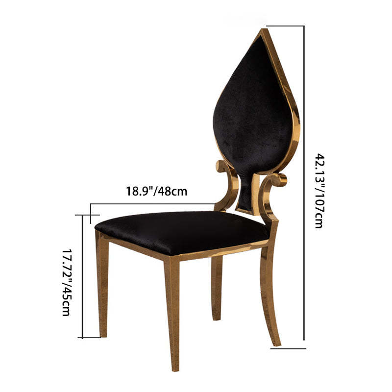 Contemporary Spade Velvet Titanium Dining Chair — Square